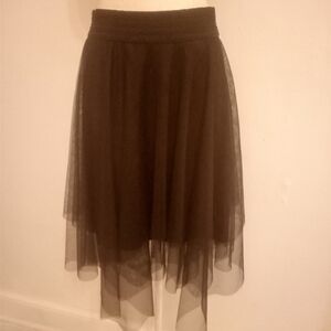 Chic Black High-Low Tulle Skirt